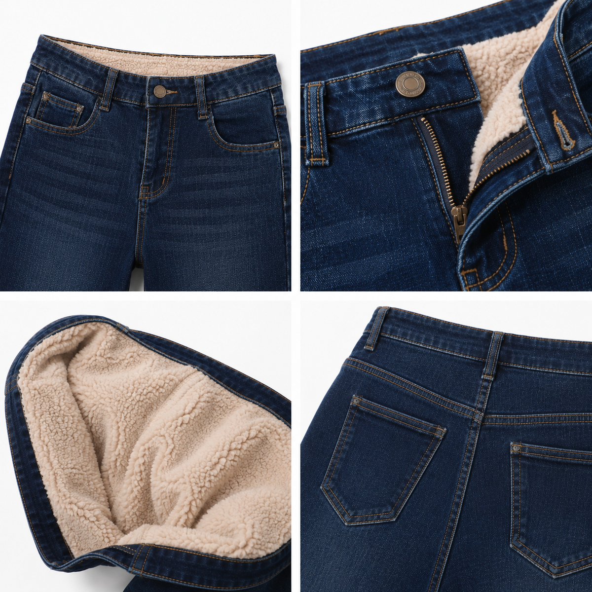 Gefütterte Winterjeans – High Waist & Slim Fit