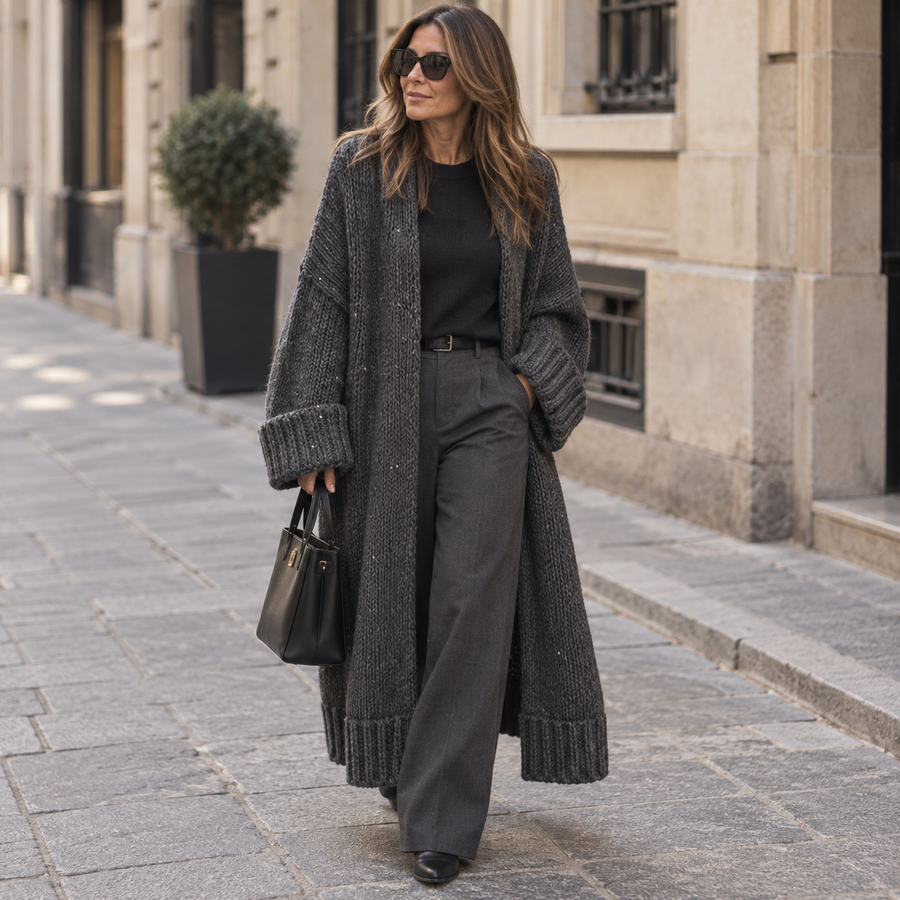 Le Gilet Long Victoire - Maille Douce & Enveloppante