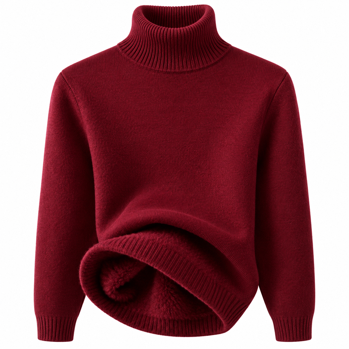 Pull Col Roulé Doublé Polaire - Chaud & Doux