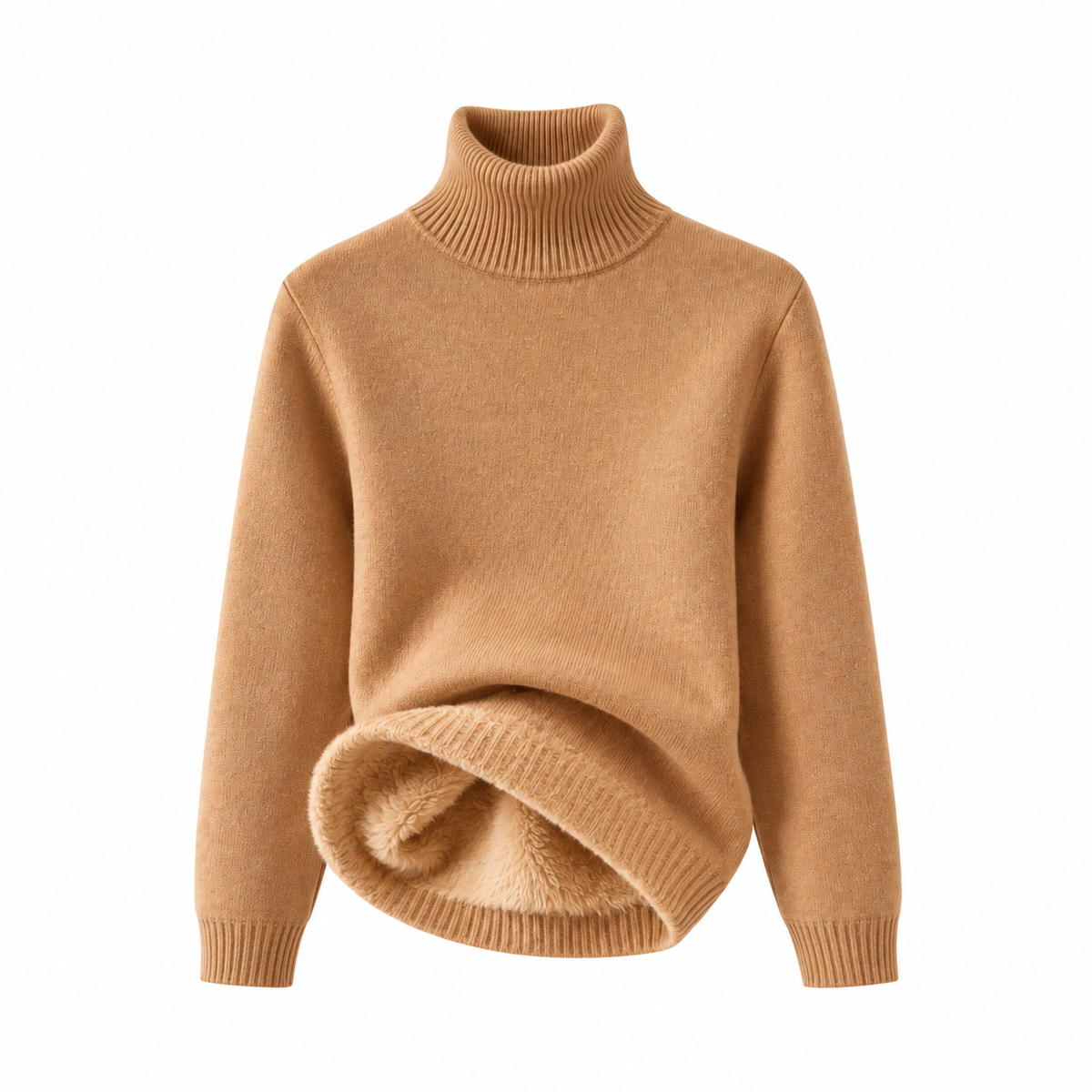 Pull Col Roulé Doublé Polaire - Chaud & Doux