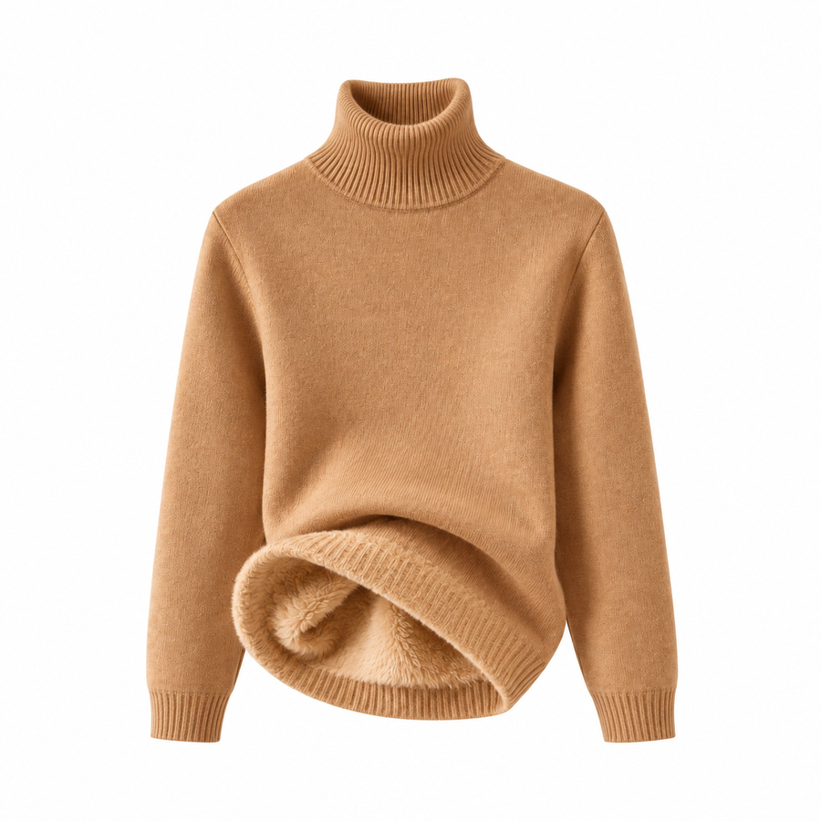 Pull Col Roulé Doublé Polaire - Chaud & Doux